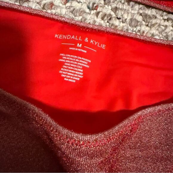 Kendall & Kylie Red Shimmer Bandeau Bikini- Size Small - Picture 10 of 10
